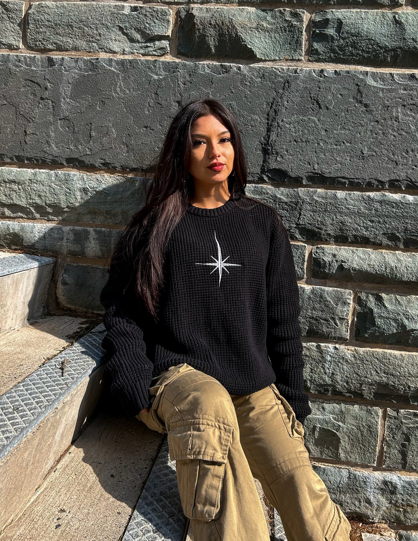 Black North Star Knitted Sweater