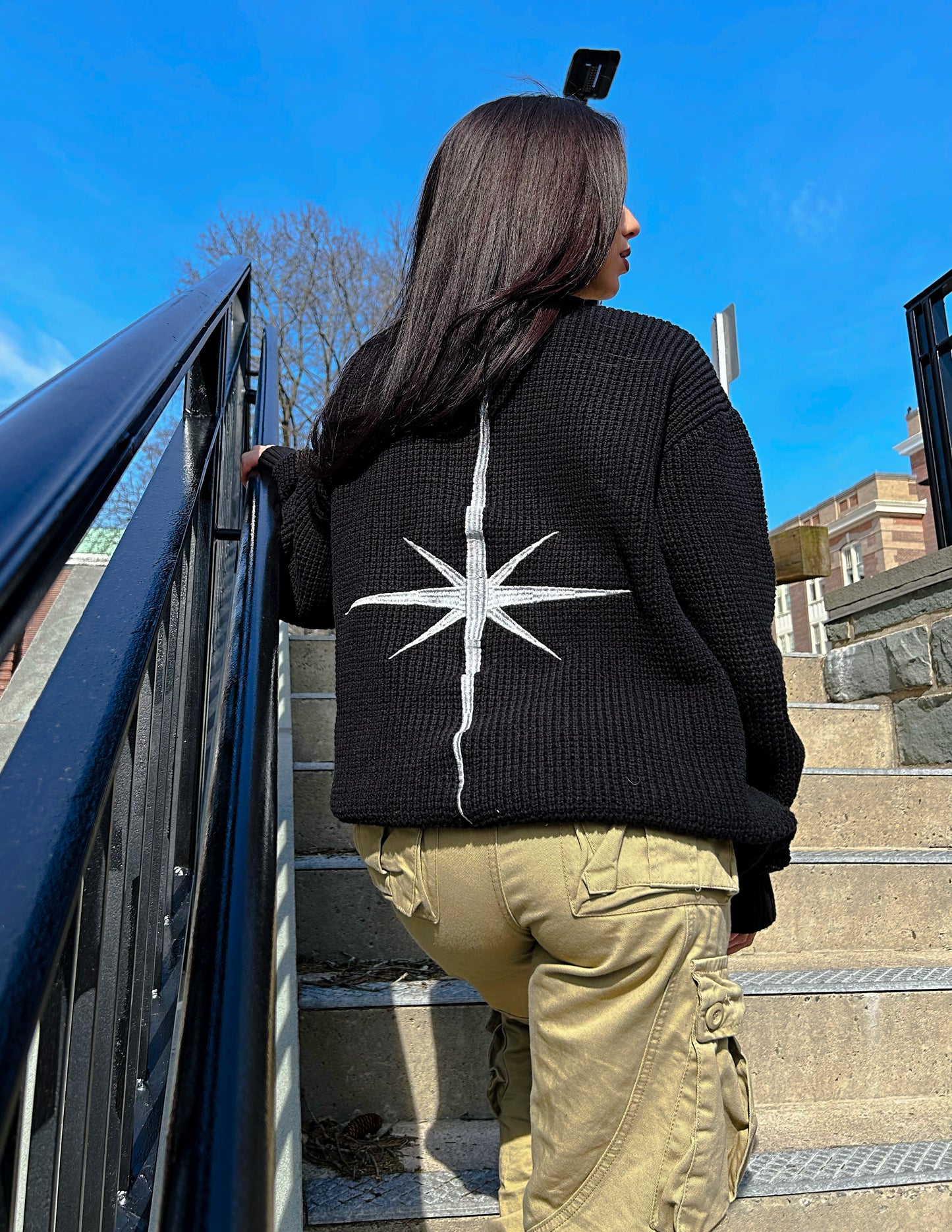 Black North Star Knitted Sweater