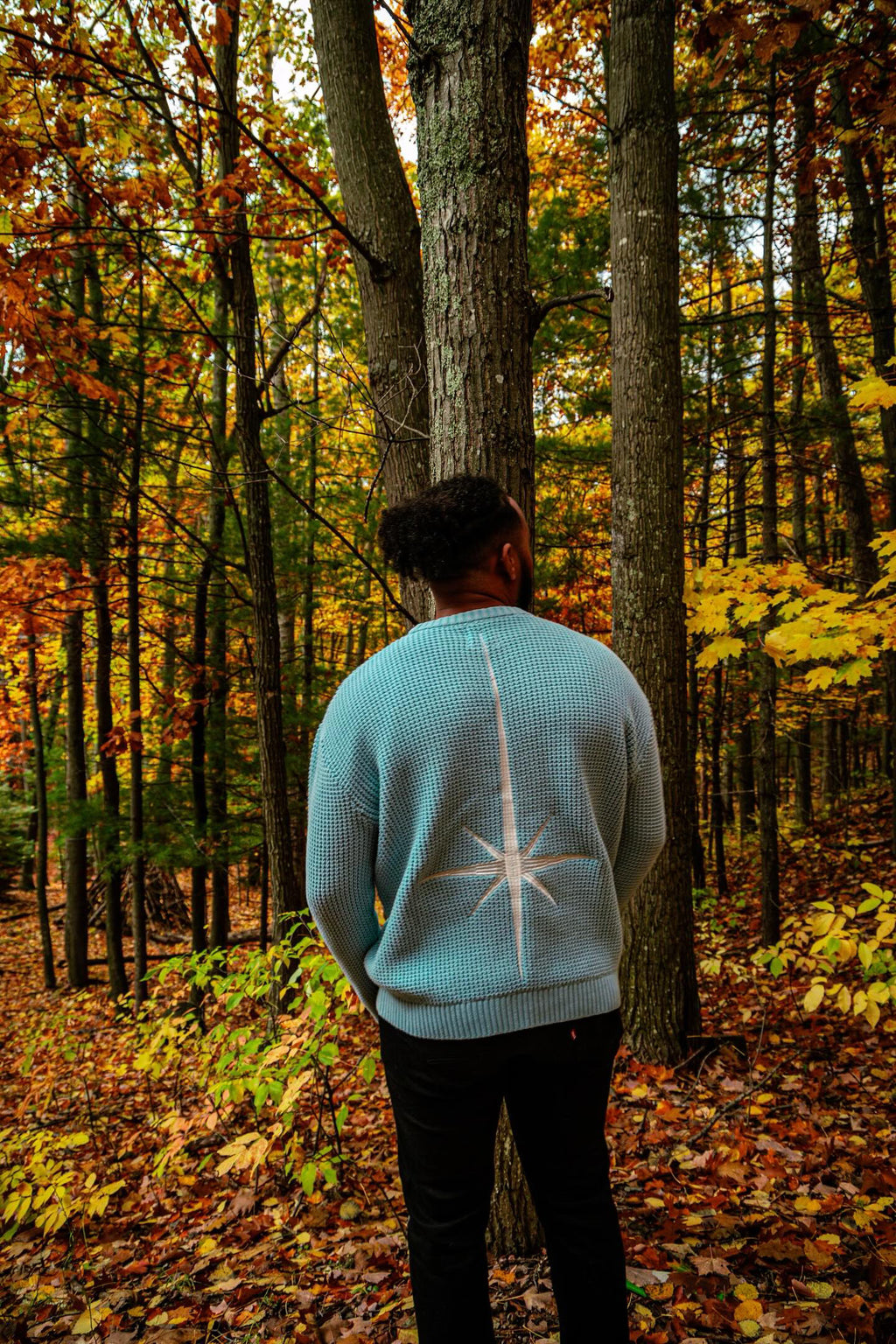 Blue North Star Knitted Sweater