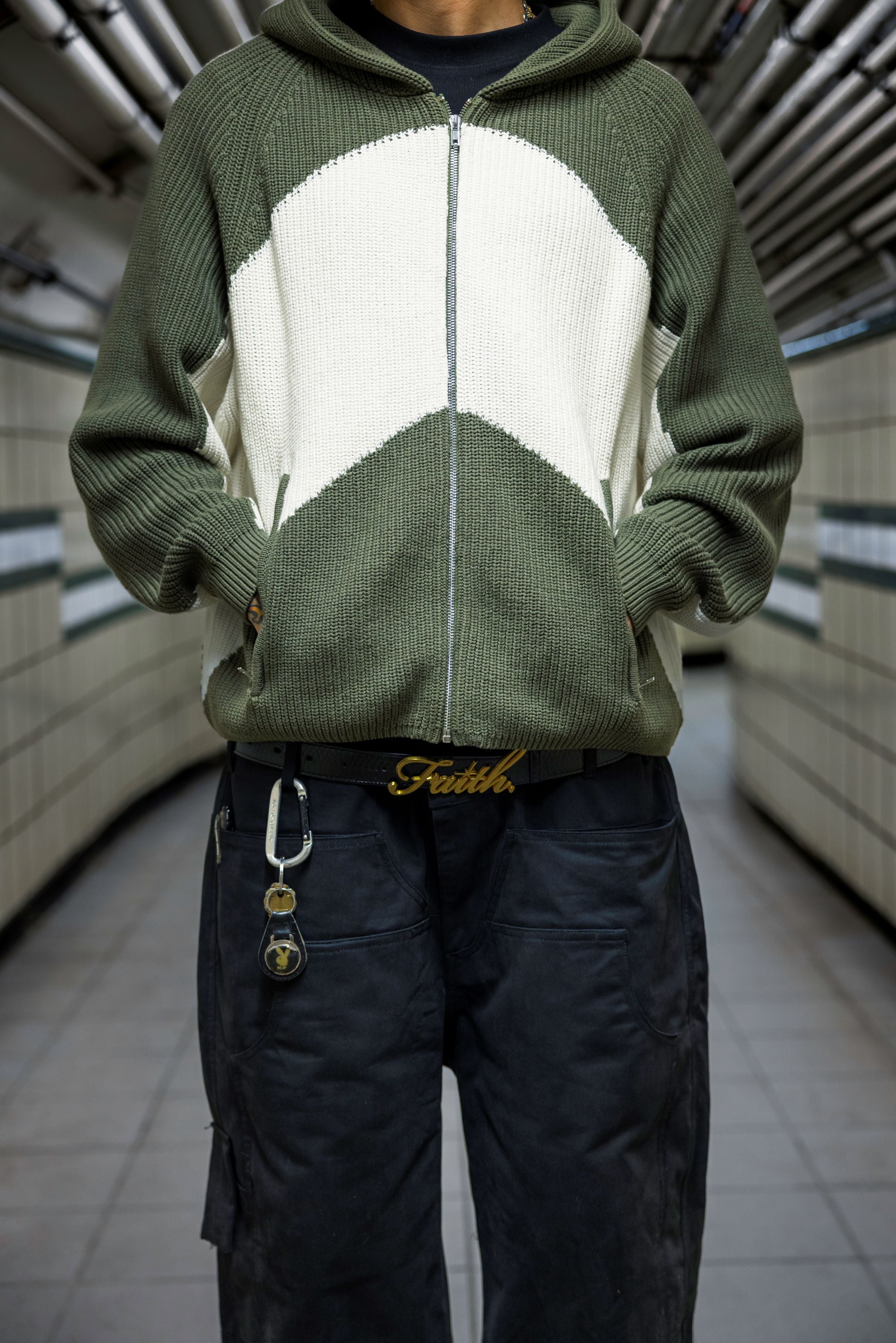 STRIPE Knitted Hoodie