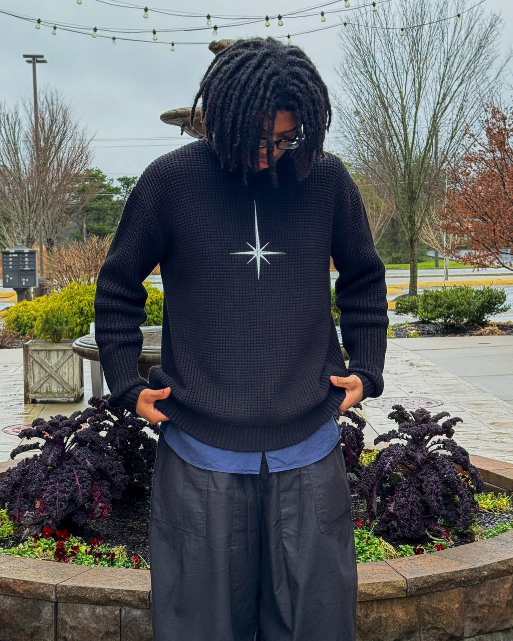 Black North Star Knitted Sweater