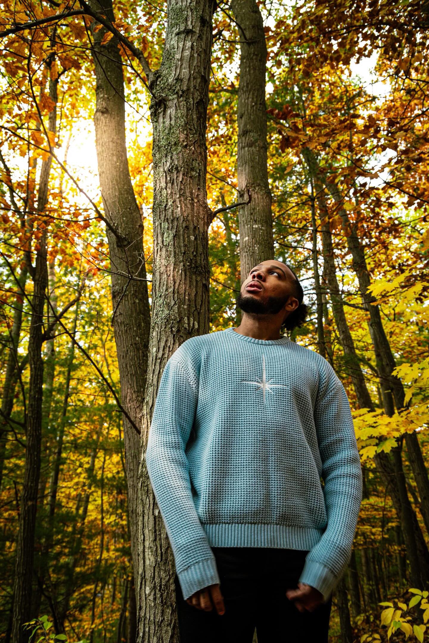 Blue North Star Knitted Sweater