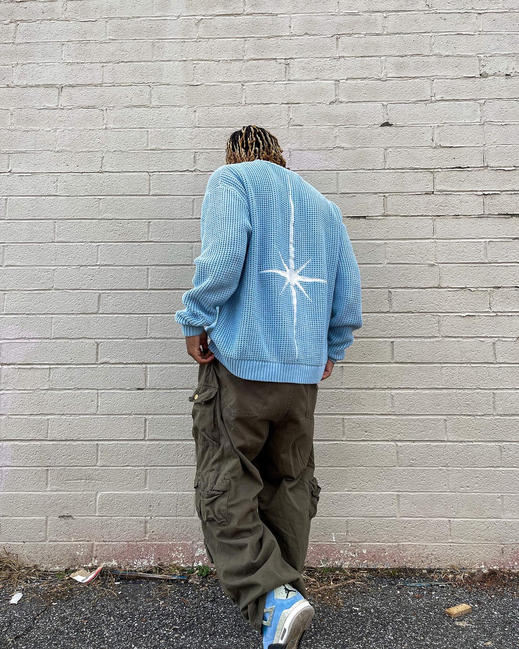 Blue North Star Knitted Sweater