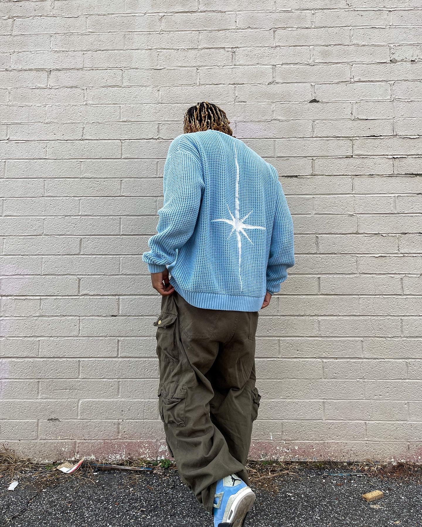 Blue North Star Knitted Sweater