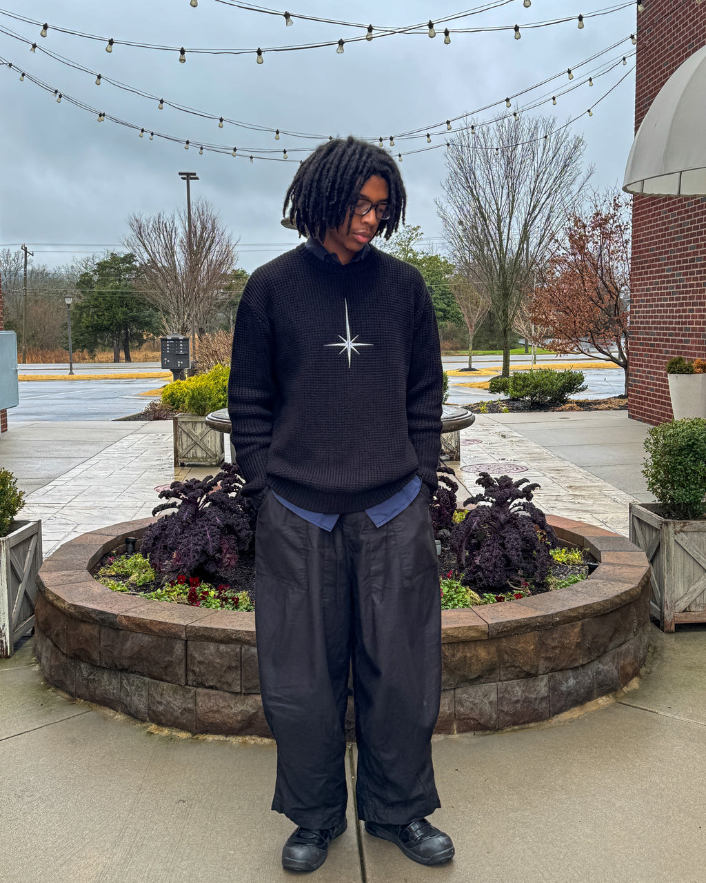 Black North Star Knitted Sweater
