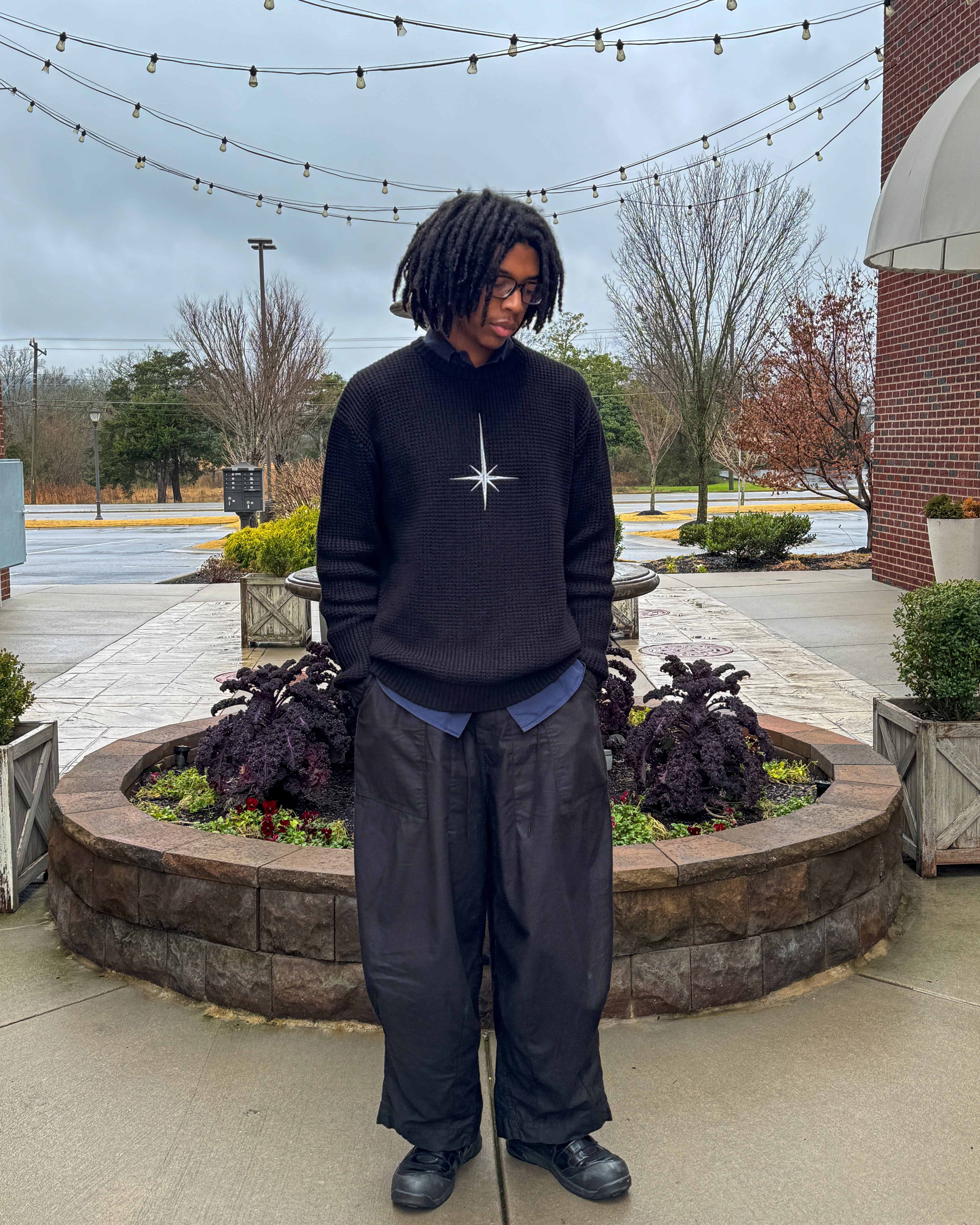 Black North Star Knitted Sweater