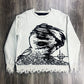 Reversible Knit Sweater (White/Black)