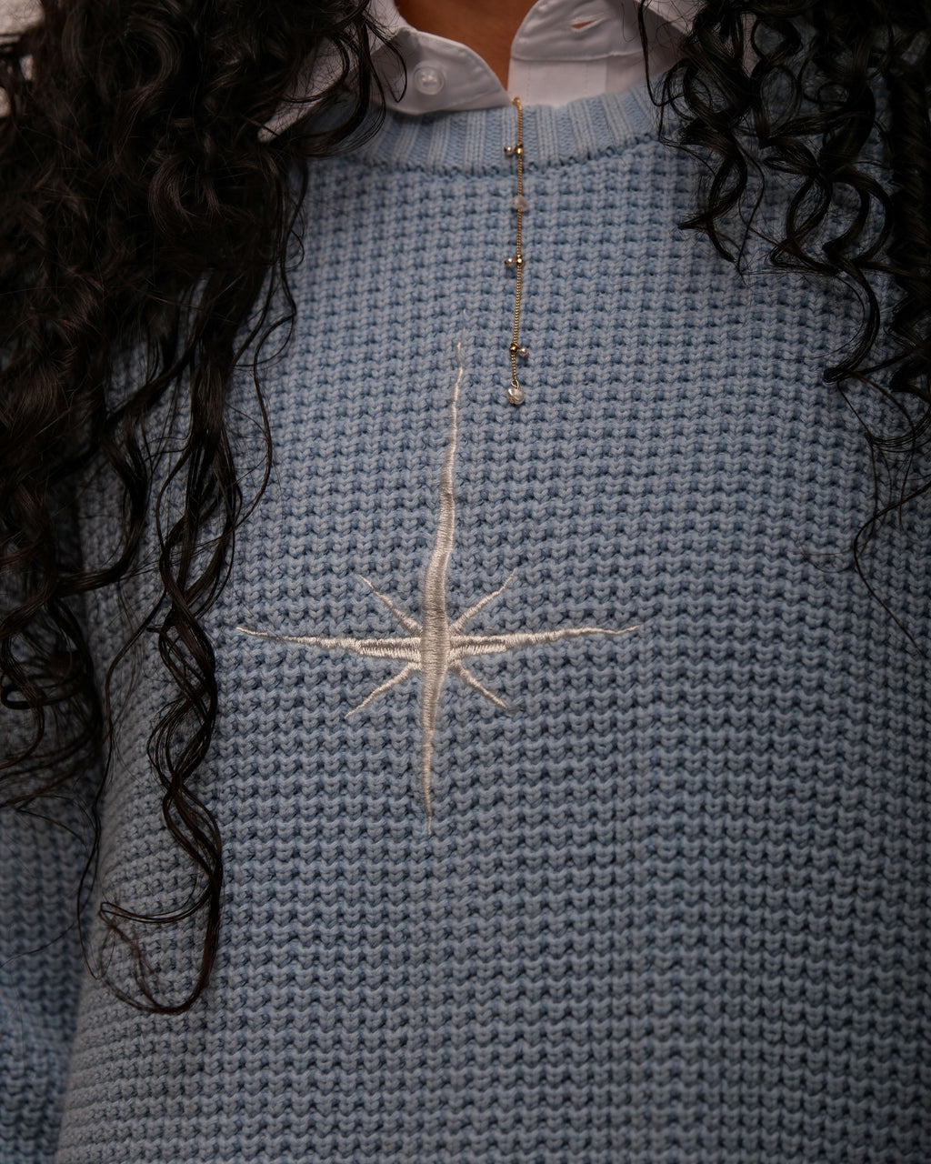 Blue North Star Knitted Sweater