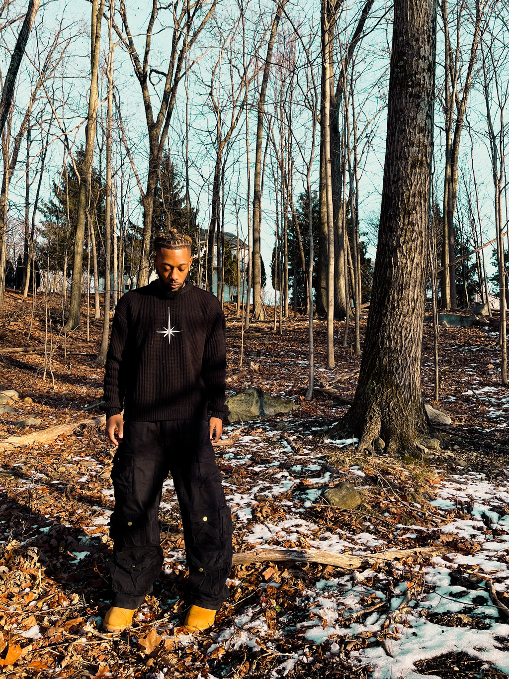 Black North Star Knitted Sweater