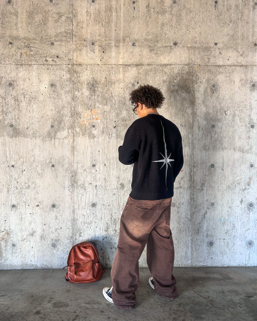 Black North Star Knitted Sweater