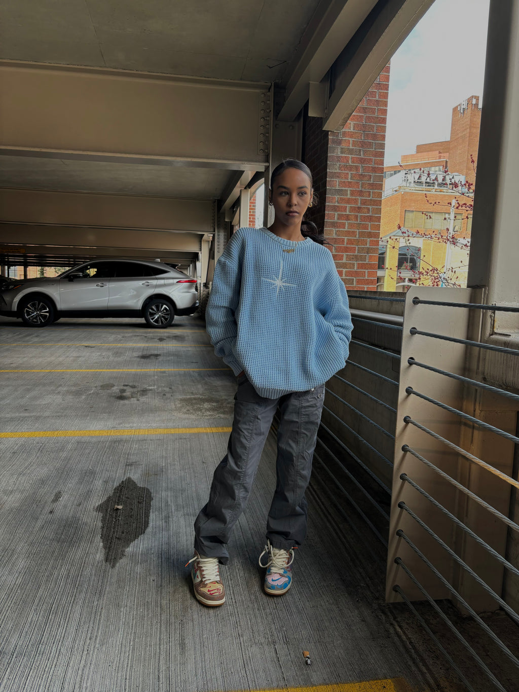 Blue North Star Knitted Sweater