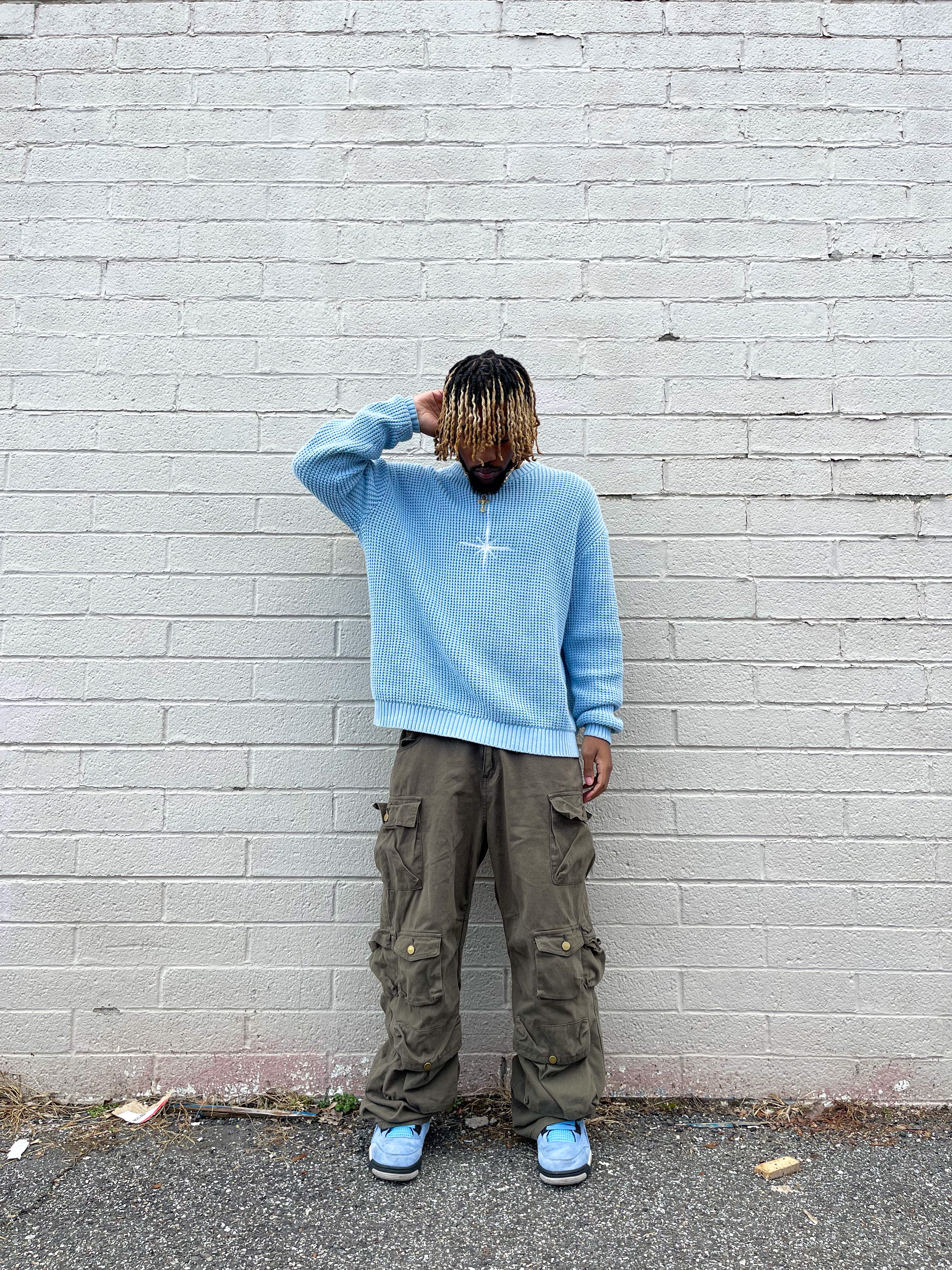 Blue North Star Knitted Sweater